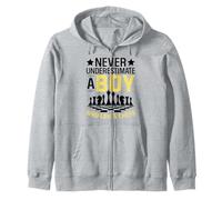 Never Underestimate A Boy Who Loves Chess Zip Hoodie