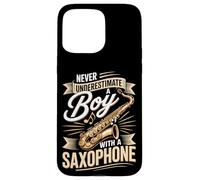 Never Underestimate A Boy With A Saxophone Music Case for iPhone 15 Pro Max