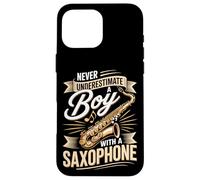 Never Underestimate A Boy With A Saxophone Music Case for iPhone 16 Pro Max