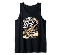 Never Underestimate A Boy with A Saxophone Music Tank Top