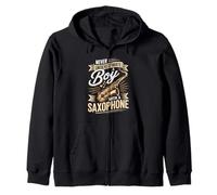 Never Underestimate A Boy With A Saxophone Music Zip Hoodie