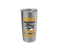 Never Underestimate A Boy with Drums Drummer Musician Rock Stainless Steel Insulated Tumbler
