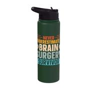 Never Underestimate A Brain Surgery Survivor Stainless Steel Insulated Water Bottle