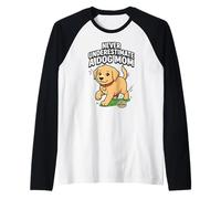 Never Underestimate A Dog Mom Puppy Cute Art Raglan Baseball Tee