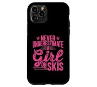 Never Underestimate a Girl on Skis Funny Skiing Women Girls Case for iPhone 11 Pro