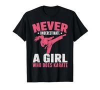 Never Underestimate A Girl Who Does Karate Martial Arts Value Graphic T-Shirt, Men, Black, S