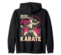 Never Underestimate A Girl Who Knows Karate Zip Hoodie