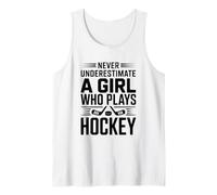 Never Underestimate A Girl Who Plays Hockey Passion Tank Top