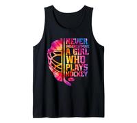 Never Underestimate A Girl Who Plays Hockey Tank Top