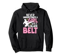 Never Underestimate A Girl With A Black Belt Funny Karate Pullover Hoodie