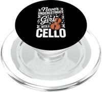 Never Underestimate A Girl With A Cello Music PopSockets PopGrip for MagSafe