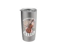 Never Underestimate A Girl with A Cello Music Stainless Steel Insulated Tumbler