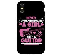 Never Underestimate A Girl With A Guitar Guitarist Case for iPhone X/XS