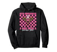 Never Underestimate A Girl With A Lacrosse Stick Mom Lax Pullover Hoodie