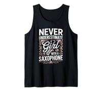 Never Underestimate A Girl with A Saxophone Band Tank Top