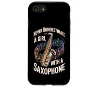 Never Underestimate A Girl With A Saxophone Case for iPhone SE (2020) / 7/8