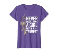 Never underestimate a girl with a trumpet, Jazz Trumpeter T-Shirt