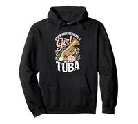 Never Underestimate A Girl With A Tuba Flowers Pullover Hoodie