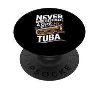 Never Underestimate A Girl With A Tuba Marching Band PopSockets Adhesive PopGrip