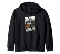 Never Underestimate A Girl With A Violin Music Lover Zip Hoodie