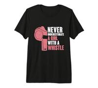 Never Underestimate A Girl with A Whistle Referee Premium T-Shirt