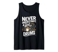 Never Underestimate A Girl with Drums Band Music Tank Top