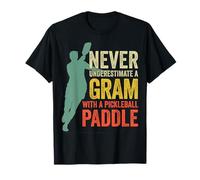 Never Underestimate A Gram with Pickleball Paddle Cool Retro T-Shirt
