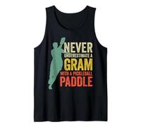 Never Underestimate A Gram with Pickleball Paddle Cool Retro Tank Top