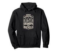 Never Underestimate A Grandpa On A Bicycle Funny Cycling Pullover Hoodie