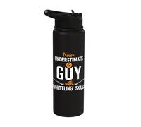 Never Underestimate A Guy with Whittling Skills Whittle Wood Stainless Steel Insulated Water Bottle