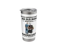 Never Underestimate A Man Who Still Barbecues His Seventies Stainless Steel Insulated Tumbler