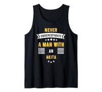 Never Underestimate a Man with an Akita Humor Design Tank Top