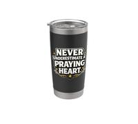 Never Underestimate A Praying Heart - Christian Pray Stainless Steel Insulated Tumbler