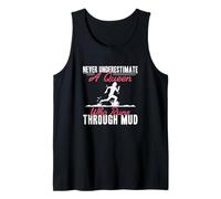 Never Underestimate A Queen Who Runs Through Mud Mudding Fan Tank Top