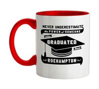 Never Underestimate A Roehampton Graduate - 11oz - Ceramic Two-Tone Mug for Coffee/Tea - Red/White - One Size