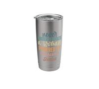 Never Underestimate A Woman Powered by Caffeine and Jesus Stainless Steel Insulated Tumbler