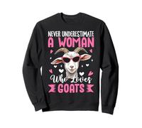 Never Underestimate A Woman Who Loves Goats Animal Farmer Sweatshirt