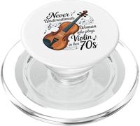 Never Underestimate a Woman who plays Violin in her 70s PopSockets PopGrip for MagSafe