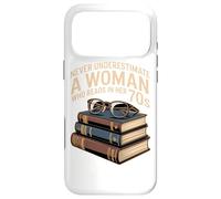 NEVER UNDERESTIMATE A WOMAN WHO READS IN HER 70S Book Case for iPhone 17 Pro Max