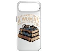 NEVER UNDERESTIMATE A WOMAN WHO READS IN HER 70S Book Case for iPhone Air