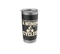 Never Underestimate A Woman Who Still Cycles Stainless Steel Insulated Tumbler