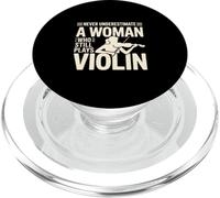 Never Underestimate A Woman Who Still Plays Violin PopSockets PopGrip for MagSafe