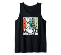 Never Underestimate A Woman With A Gravel Bike, Cyclist Tank Top