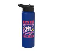 Never Underestimate A Woman with A New Hip Surgery Stainless Steel Insulated Water Bottle