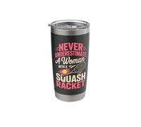 Never Underestimate A Woman with A Squash Racket Quote Stainless Steel Insulated Tumbler