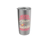 Never Underestimate A Woman with A Squash Racket Quote Stainless Steel Insulated Tumbler