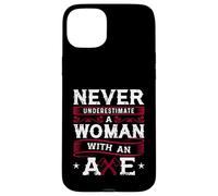 Never Underestimate A Woman With An Axe Shirt Lumberjack Case for iPhone 15 Plus