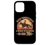 NEVER UNDERESTIMATE A WOMAN WITH HORSES IN HER 70S Rider Case for iPhone 12/12 Pro