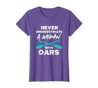 Never Underestimate A Woman with Oars Rowing Kayaking Crew T-Shirt