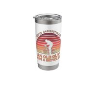 Never Underestimate an Old Guy On A Bicycle Funny Cycling Stainless Steel Insulated Tumbler